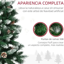 Árbol de Navidad Homcom 508 ramas con decoraciones navideñas verde Ø73x180 cm