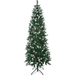Árbol de Navidad Homcom 508 ramas con decoraciones navideñas verde Ø73x180 cm