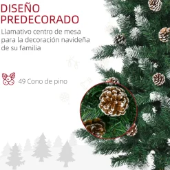 Árbol de Navidad Homcom 508 ramas con decoraciones navideñas verde Ø73x180 cm