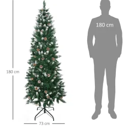 Árbol de Navidad Homcom 508 ramas con decoraciones navideñas verde Ø73x180 cm