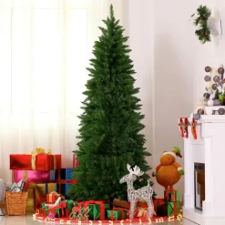 Árbol de Navidad Homcom 865 ramas con soporte verde Ø91x210 cm