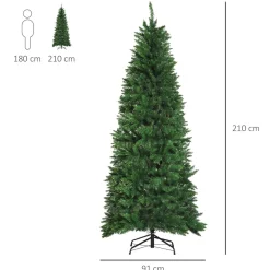 Árbol de Navidad Homcom 865 ramas con soporte verde Ø91x210 cm