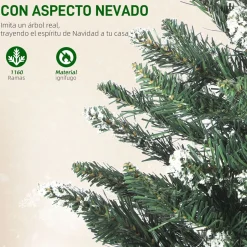 Árbol de Navidad Homcom con luces LED 9 modos de iluminación verde