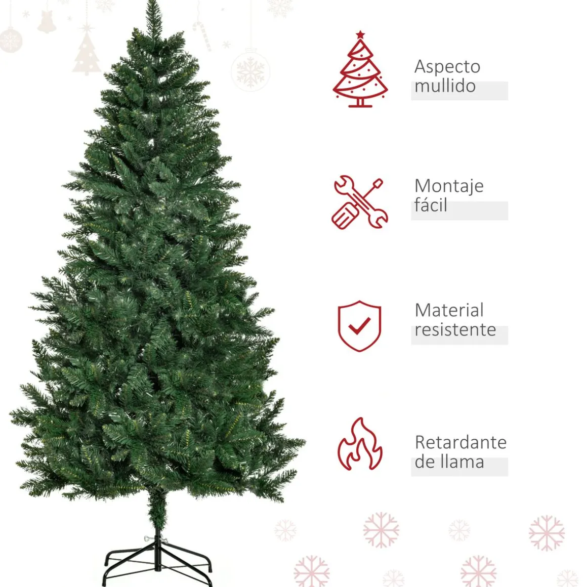 Árbol de Navidad Homcom con soporte plegable verde