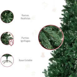 Árbol de Navidad Homcom con soporte plegable verde