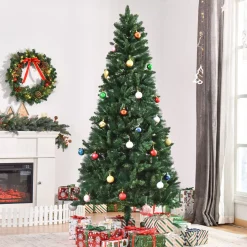 Árbol de Navidad Homcom con soporte plegable verde