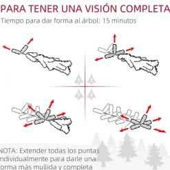 Árbol de Navidad Homcom diseño slim con iluminación LED