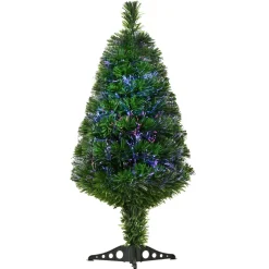 Árbol de Navidad Homcom fibra óptica 4 colores 90 cm