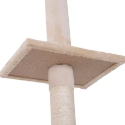 Árbol para gatos maxi PawHut 5 niveles beige 230-260x40x34 cm