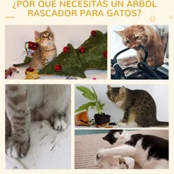 Árbol rascador de gatos PawHut 3 plataformas gris/beige 100x48,5x48,5 cm