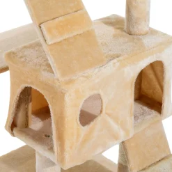 Árbol rascador Mieles PawHut para gatos grandes beige 173x49x49 cm