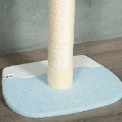 Árbol rascador para gatos PawHut altura ajustable 3 niveles crema 220/260x47x34 cm