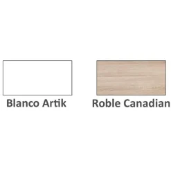Recibidor + espejo Tekkan roble / blanco artik