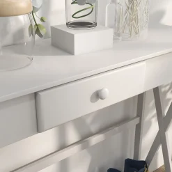 Recibidor Azufre Homcom 1 cajón + estante blanco 81x100x30 cm
