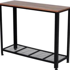Recibidor Koy Homcom con estante inferior marrón/negro 80x101x35 cm