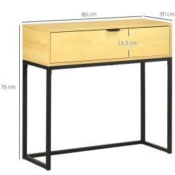 Recibidor November Homcom con cajón natural 76x80x30 cm