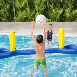 Red de voleibol hinchable Bestway con pelota azul/amarillo 64x244 cm