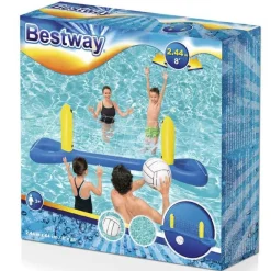 Red de voleibol hinchable Bestway con pelota azul/amarillo 64x244 cm