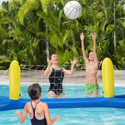 Red de voleibol hinchable Bestway con pelota azul/amarillo 64x244 cm