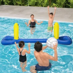 Red de voleibol hinchable Bestway con pelota azul/amarillo 64x244 cm