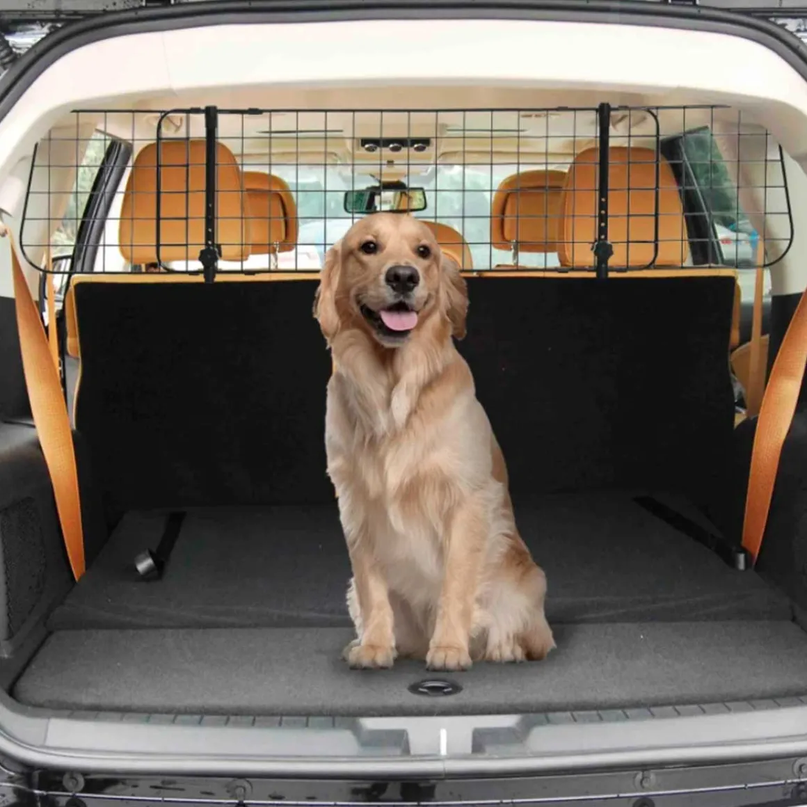 Rejilla de seguridad de coche PawHut para mascotas extensible negro 91/152x30 cm