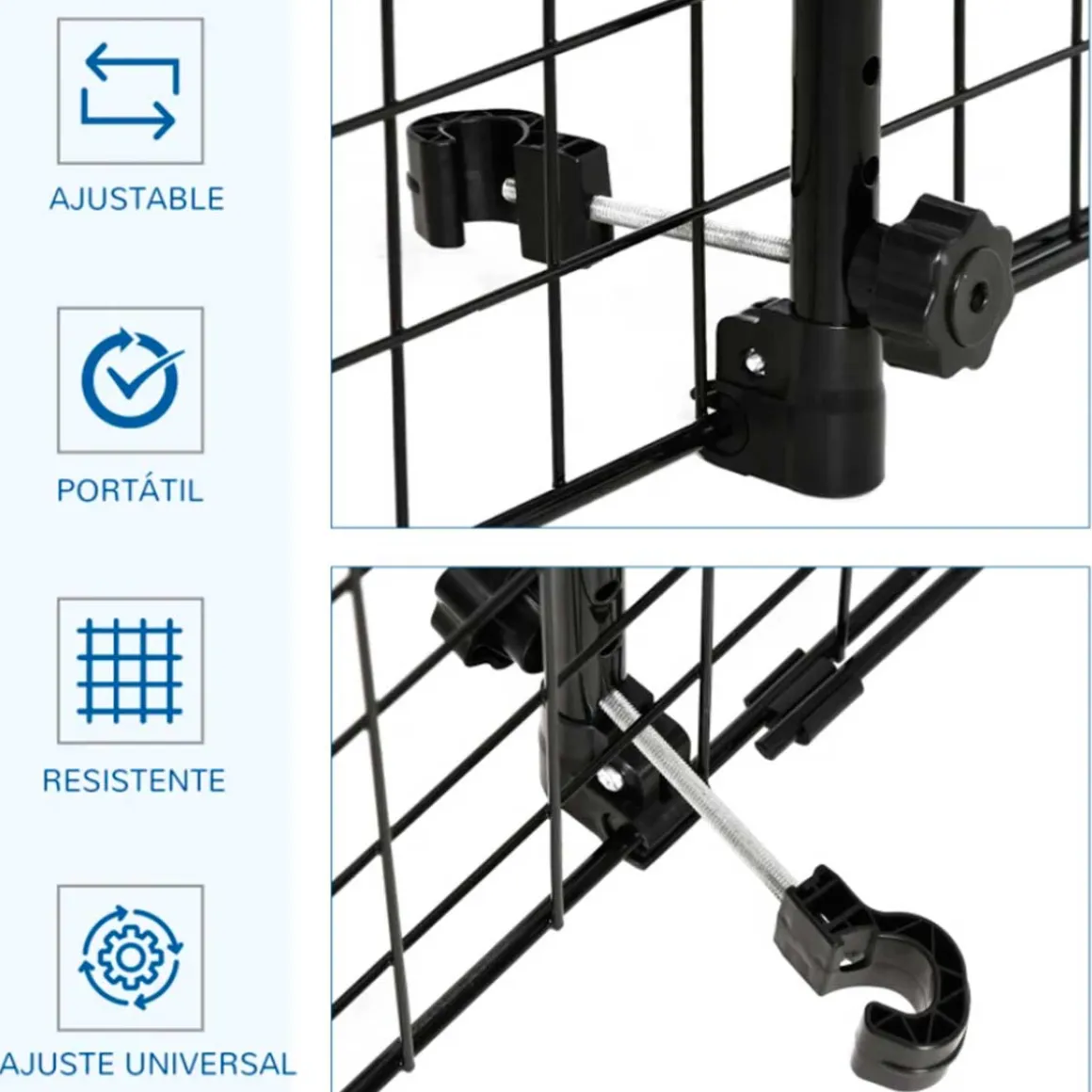 Rejilla de seguridad de coche PawHut para mascotas extensible negro 91/152x30 cm
