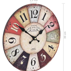 Reloj de pared Gula estilo vintage 30 cm
