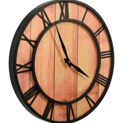 Reloj de pared tipo industrial negro/natural Ø39 cm