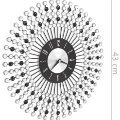 Reloj decorativo de pared metal negro Ø43cm