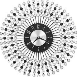 Reloj decorativo de pared metal negro Ø43cm