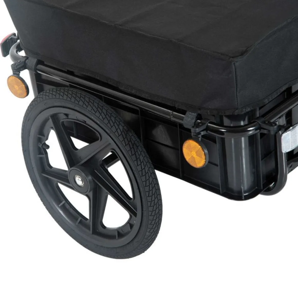 Remolque de bicicleta Homcom con reflectantes+asa negro