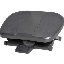 Reposapiés Homcom 0-30º 3 niveles de altura ajustable negro 10-16,5x45x34 cm
