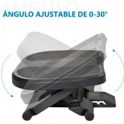 Reposapiés Homcom 0-30º 3 niveles de altura ajustable negro 10-16,5x45x34 cm