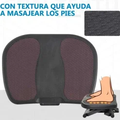 Reposapiés Homcom 0-30º 3 niveles de altura ajustable negro 10-16,5x45x34 cm