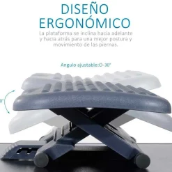 Reposapiés Homcom ángulo basculante+3 niveles de altura gris oscuro 11-17x46x35 cm