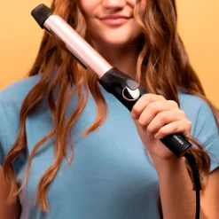 Rizador de pelo Cecotec Bamba SurfCare Curly Sphere 210ºC pantalla LED rosa