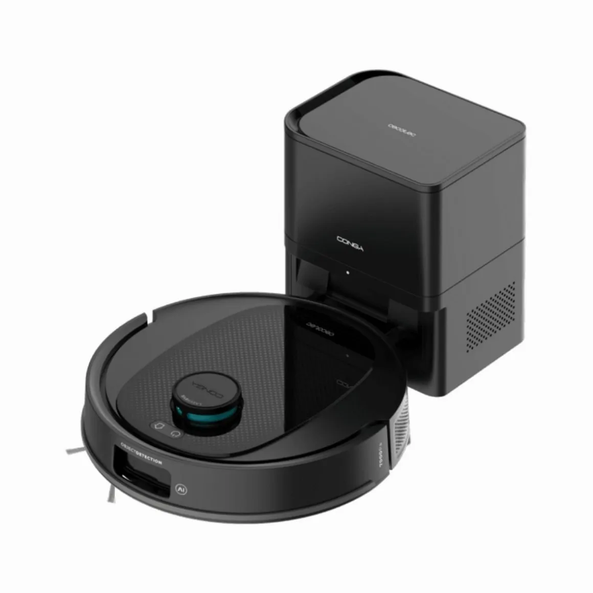 Robot aspirador Cecotec Conga Y80 base de autovaciado con IA WiFi negro