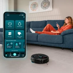 Robot aspirador Cecotec Conga 9990 AI Spin Revolution Ultra Power Home 4 en 1 con base de autovaciado