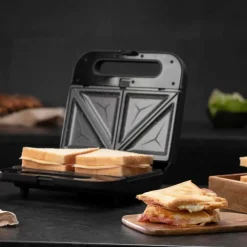 Sandwichera Cecotec Rock'n Toast 1000 3in1 800W 3 placas intercambiables negro