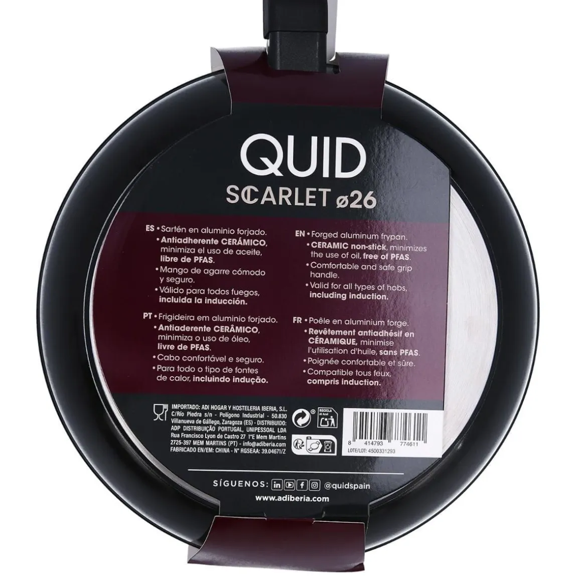 Sartén Scarlet Quid aluminio forjado negro