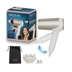 Secador de pelo Cecotec IoniCare Power&Go Heaven plegable con accesorios beige