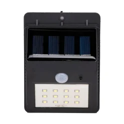 Sensor de pared panel solar LED negro