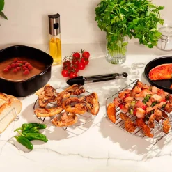 Set de 8 accesorios para freidora de Aire Cecotec Cecofry Pack Accessories libres de BPA negro/inox