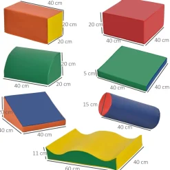 Set de 7 bloques de construcción Homcom psicomotricidad 1-3 años multicolor