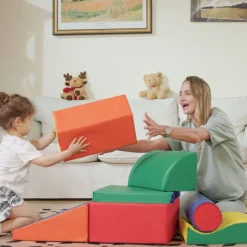 Set de 7 bloques de construcción Homcom psicomotricidad 1-3 años multicolor