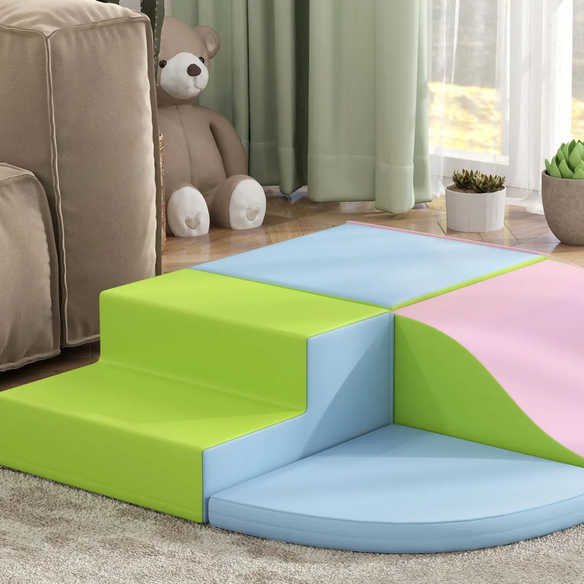Set de 6 bloques de construcción Homcom psicomotricidad +1 año