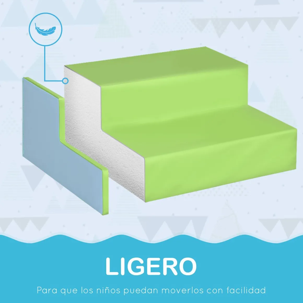 Set de 6 bloques de construcción Homcom psicomotricidad +1 año