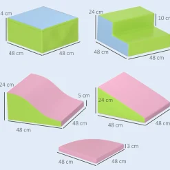 Set de 6 bloques de construcción Homcom psicomotricidad +1 año