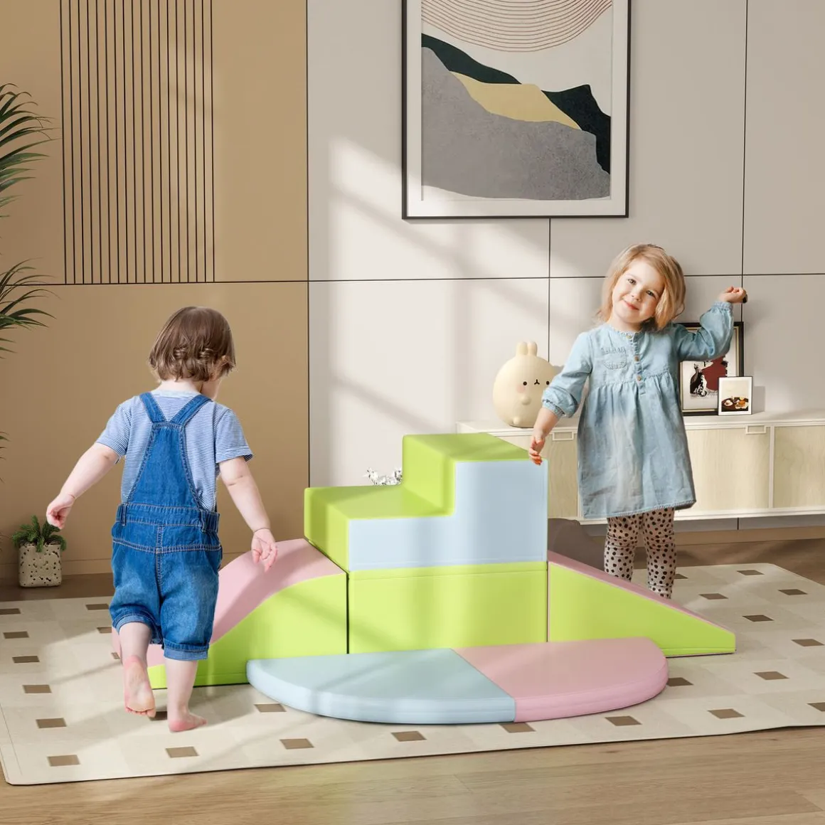 Set de 6 bloques de construcción Homcom psicomotricidad +1 año