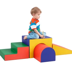 Set de 4 bloques de construcción Homcom 1-3A 39x150x50 cm